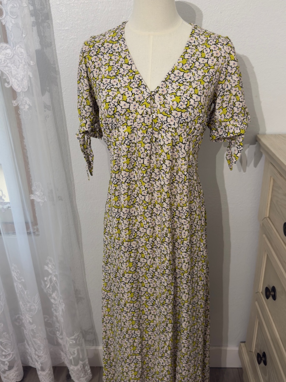 Seraphine Pink and Olive Floral Maxi Dress